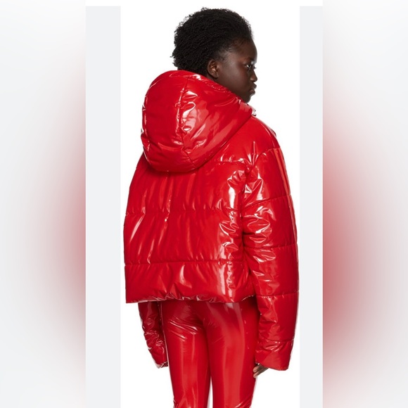 New with tags Ivy park adidas by Beyoncé red faux latex puffer. Large. - Picture 6 of 16
